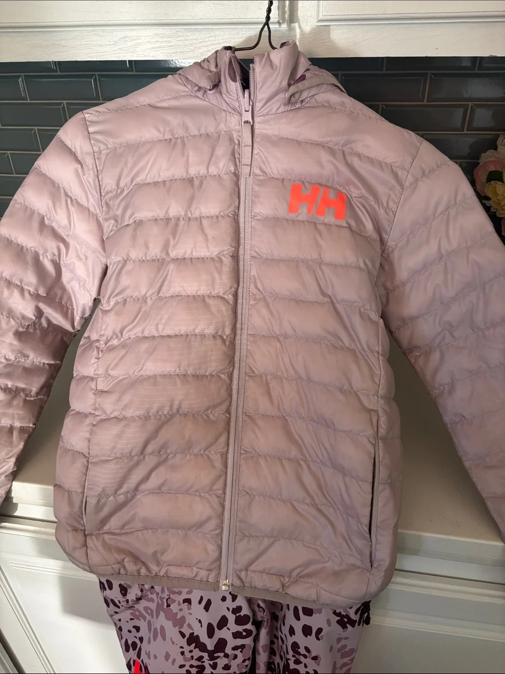 Helly Hansen Pink Quilted Kids Puffer Jacket, Ski Pants with Goggles